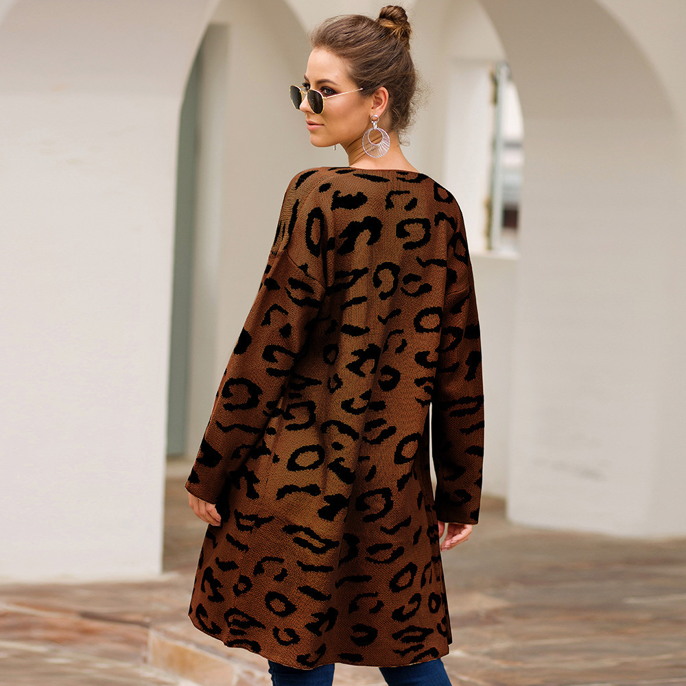 Leopard Cardigan Loose Sweater Sweater