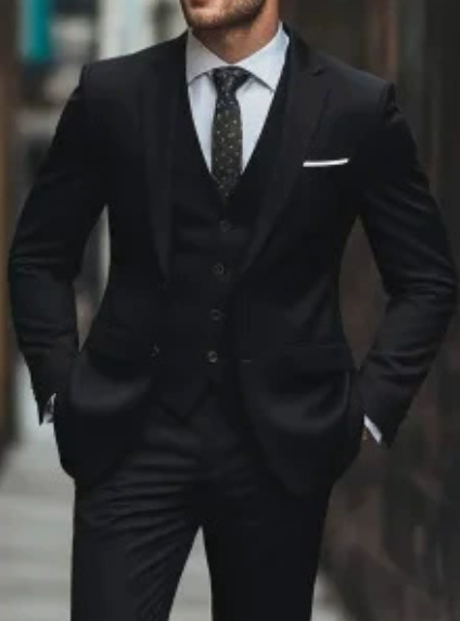 Men’s Suit Three-piece Suit Fashion Woolen Suit