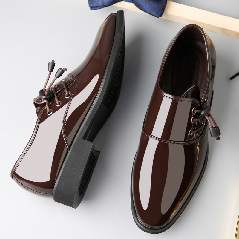 Trending Italian Patent Leather Shoes For Men Business Shoe Lace Up Oxfords Plus Size Male Wedding Party Shoes Men Black Leather - Image 3