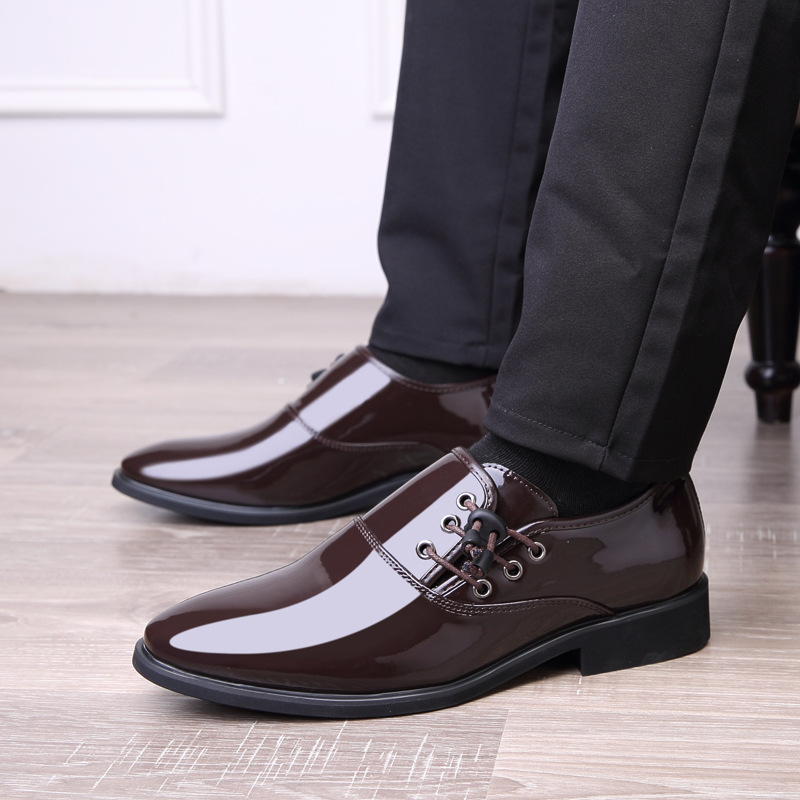 Trending Italian Patent Leather Shoes For Men Business Shoe Lace Up Oxfords Plus Size Male Wedding Party Shoes Men Black Leather - Image 4