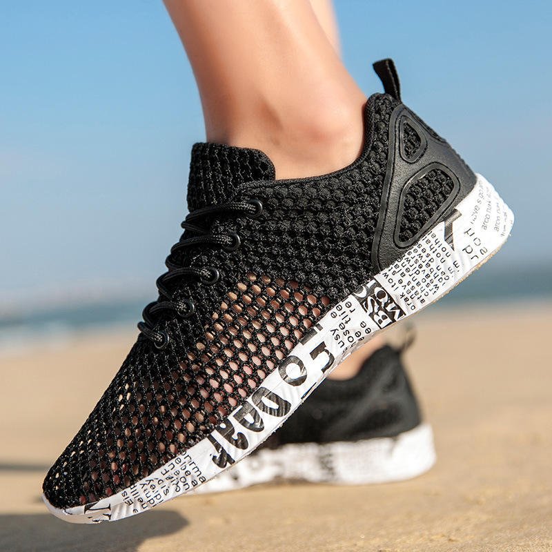 Casual Men’s Shoes Breathable Sneakers Match Hollow Lace Board Shoes