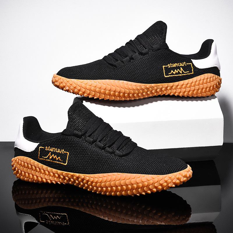 Spring and Summer Flying Woven Casual Shoes Large Men’s Shoes Beathable Korean Forrest Gump Sneakers