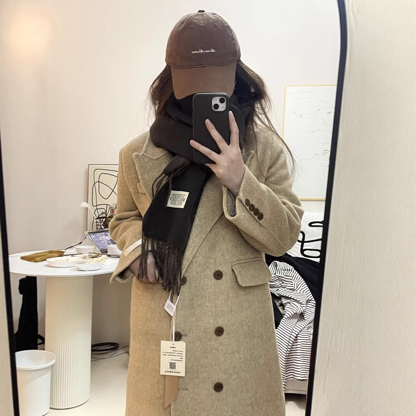 Womens Elegant Korean-Style Wool Coat