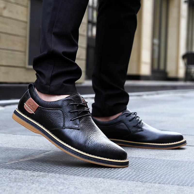 Large Size Leather Shoes Men 48 Leather British Shoes Men - Image 3