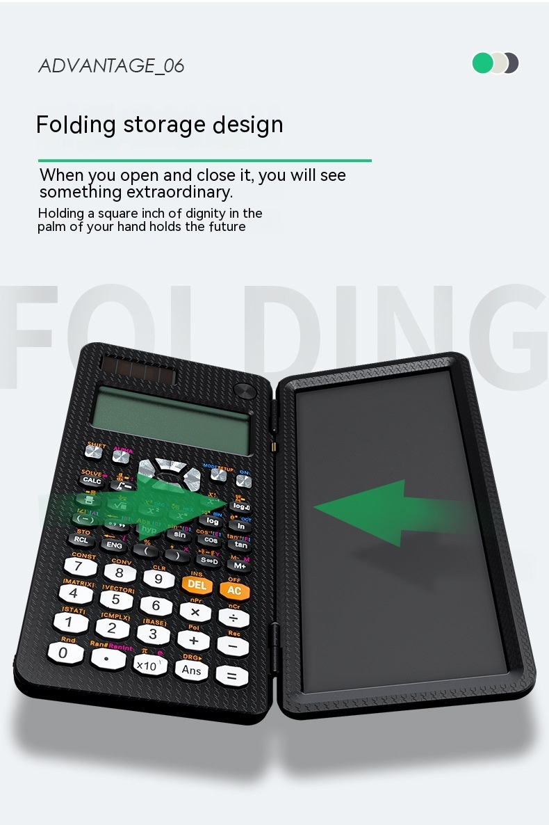 2 In 1 Foldable Scientific Calculators Handwriting Tablet Learning Function Calculator Foldable Desk Scientific Calculators - Image 9