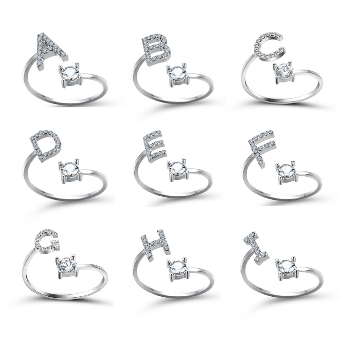 New Design Adjustable 26 Initial Letter Ring Fashion Jewelry For Women Simple Elegant Jewelry - Image 3