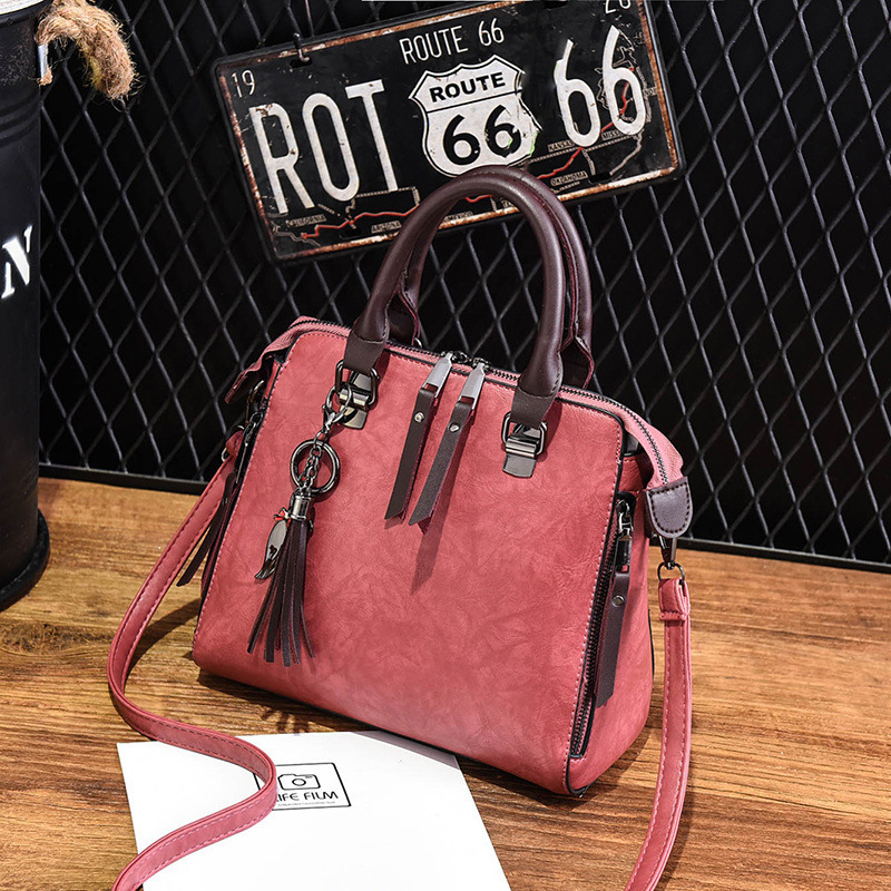 Vintage Handbag Women PU Leather Tassel Top-handle Bag Fashion Lady Tote Luxury Large Capacity Shoulder Bag - Image 10