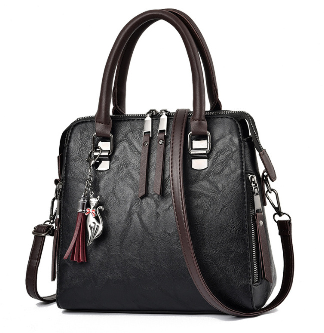 Vintage Handbag Women PU Leather Tassel Top-handle Bag Fashion Lady Tote Luxury Large Capacity Shoulder Bag - Image 8