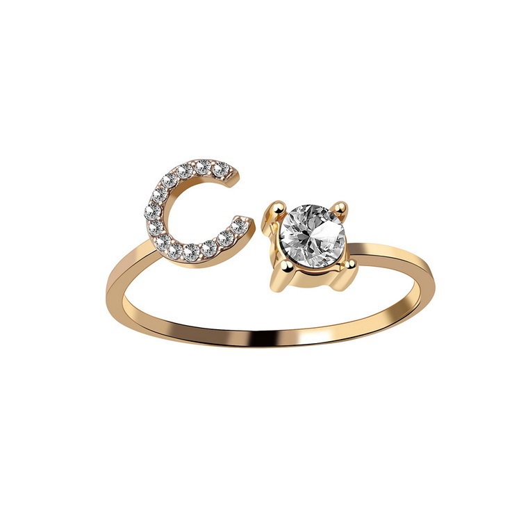 New Design Adjustable 26 Initial Letter Ring Fashion Jewelry For Women Simple Elegant Jewelry - Image 10