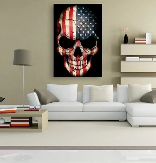 American skull diamond painting - Image 3