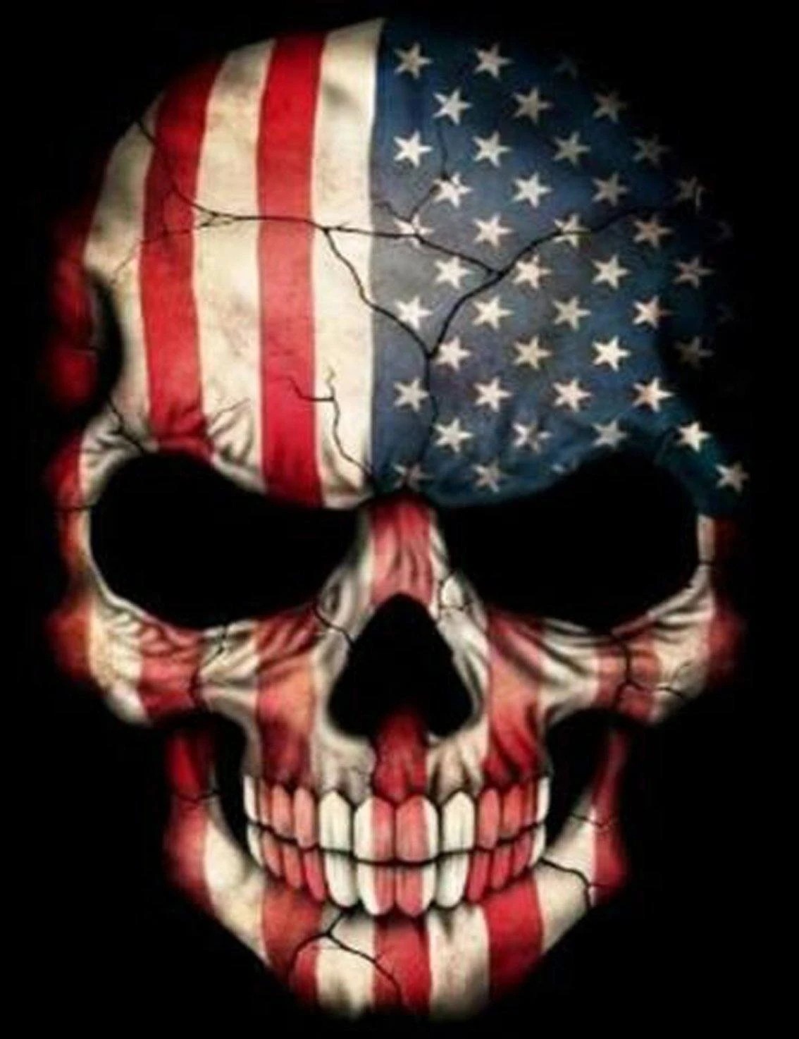 American skull diamond painting