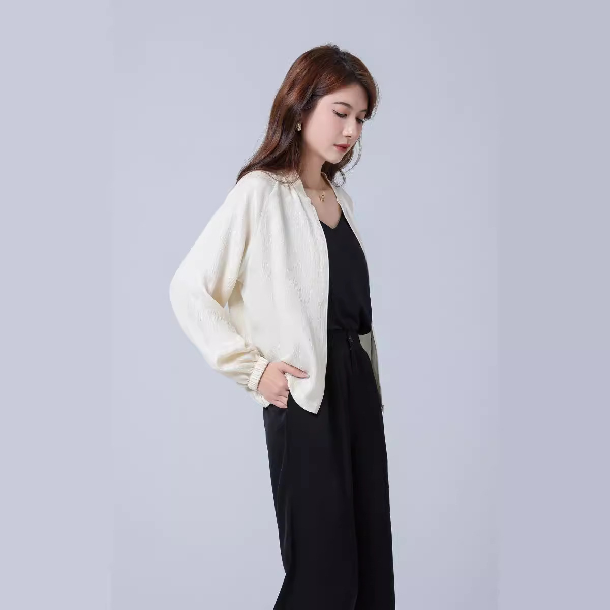 Commuter Cardigan Plus-size Womens Top Long Sleeves - Image 5