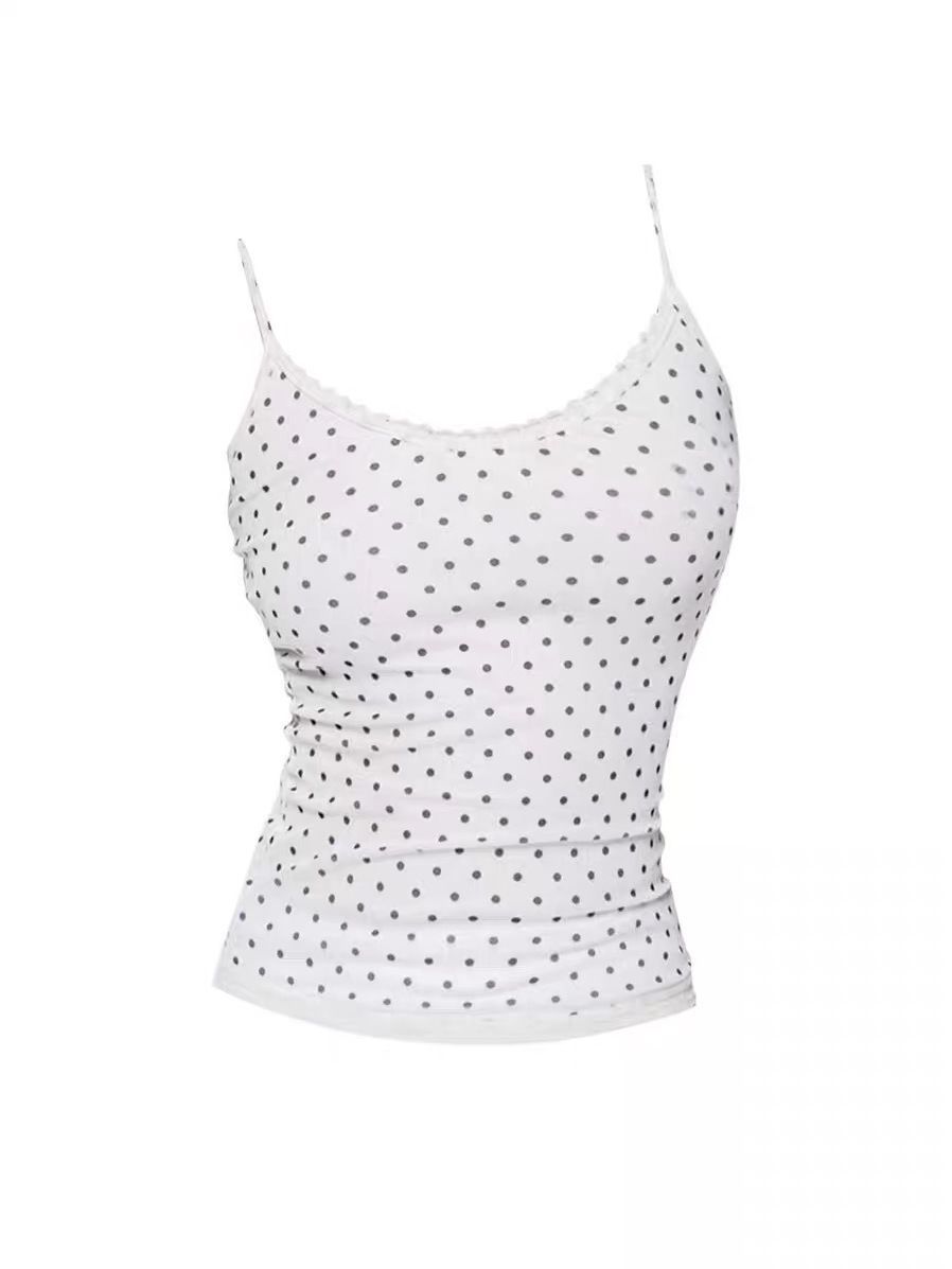 Designer-style Polka-dot Lace Camisole - Image 7