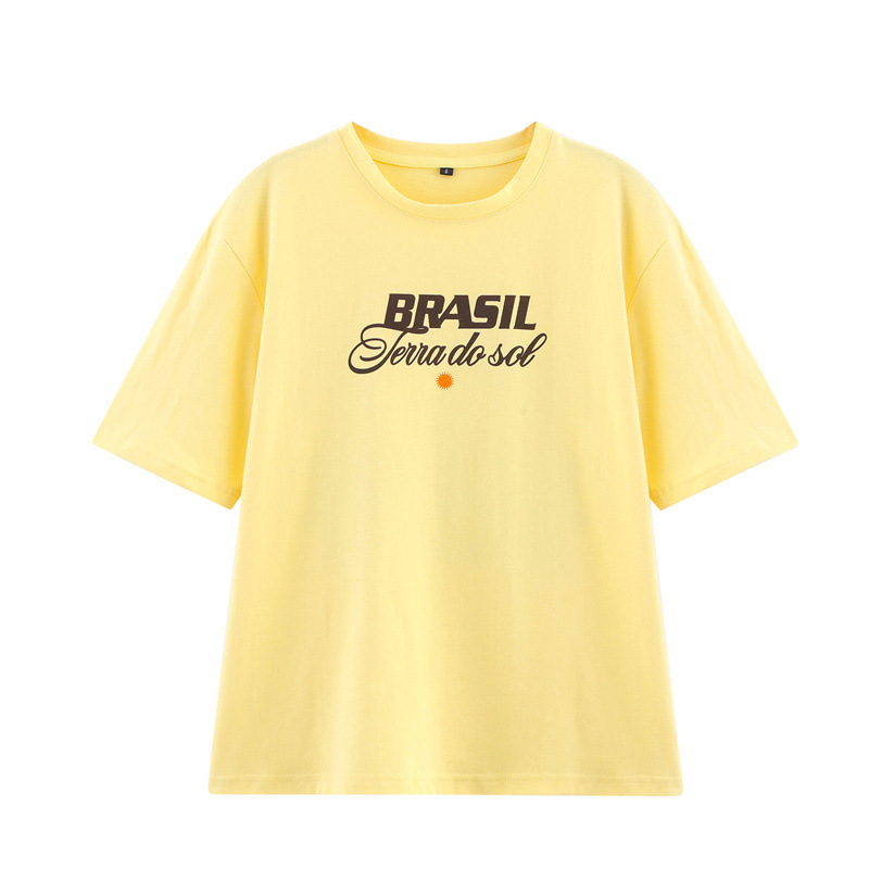 European And American Style Summer Brasil Brazil Letter Printing T-shirt