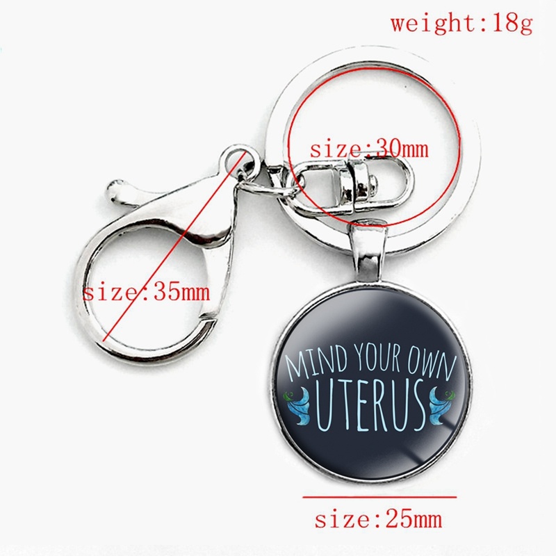 USA Abort The Court Glass Keychain With Clasp