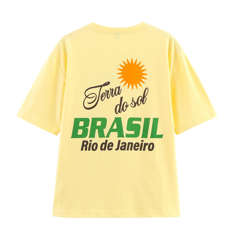 European And American Style Summer Brasil Brazil Letter Printing T-shirt - Image 6
