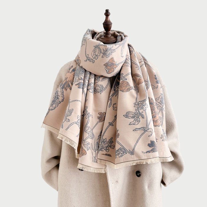 Retro Cashmere-feel Shawl – High-end Soft Warm Wrap for Women Autumn Winter Scarf