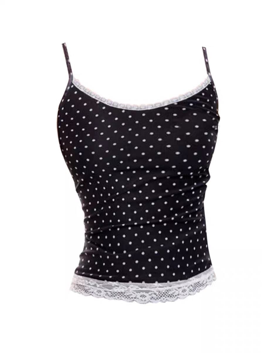 Designer-style Polka-dot Lace Camisole - Image 4