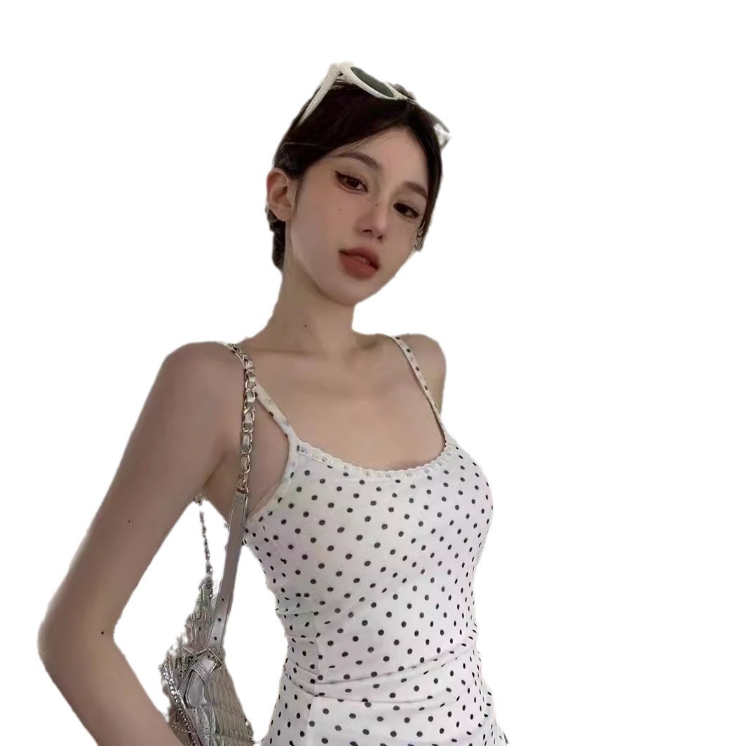 Designer-style Polka-dot Lace Camisole - Image 5