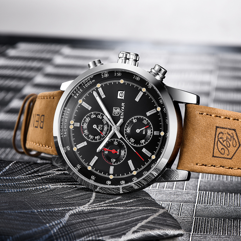 Fashion Casual Watch Mens Watches Men Luxury Brand Quartz Watch Business Leather Men’s Watches Clock