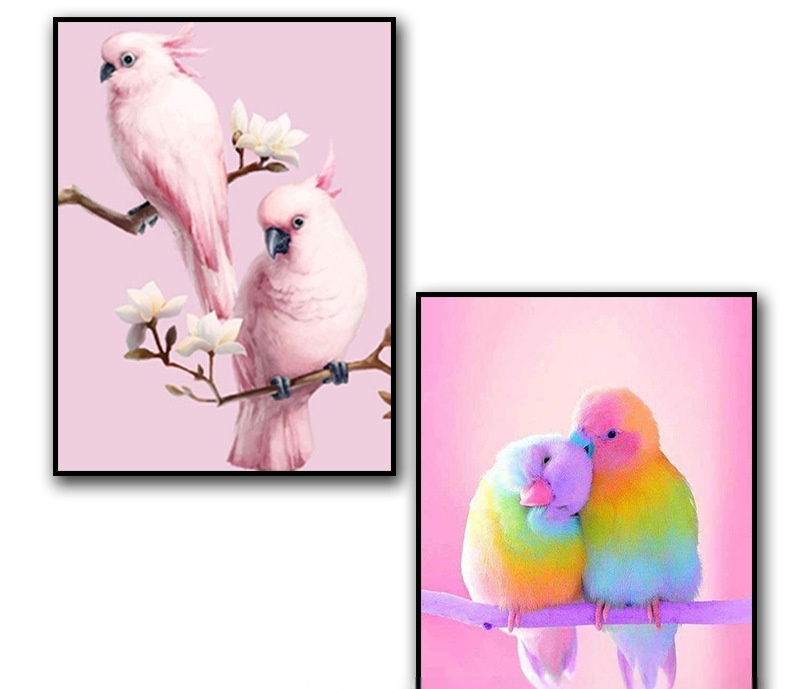 Rubik’s Cube Round Diamond Parrot Diamond Painting Living Room Bedroom Brick Hot Decorative Painting