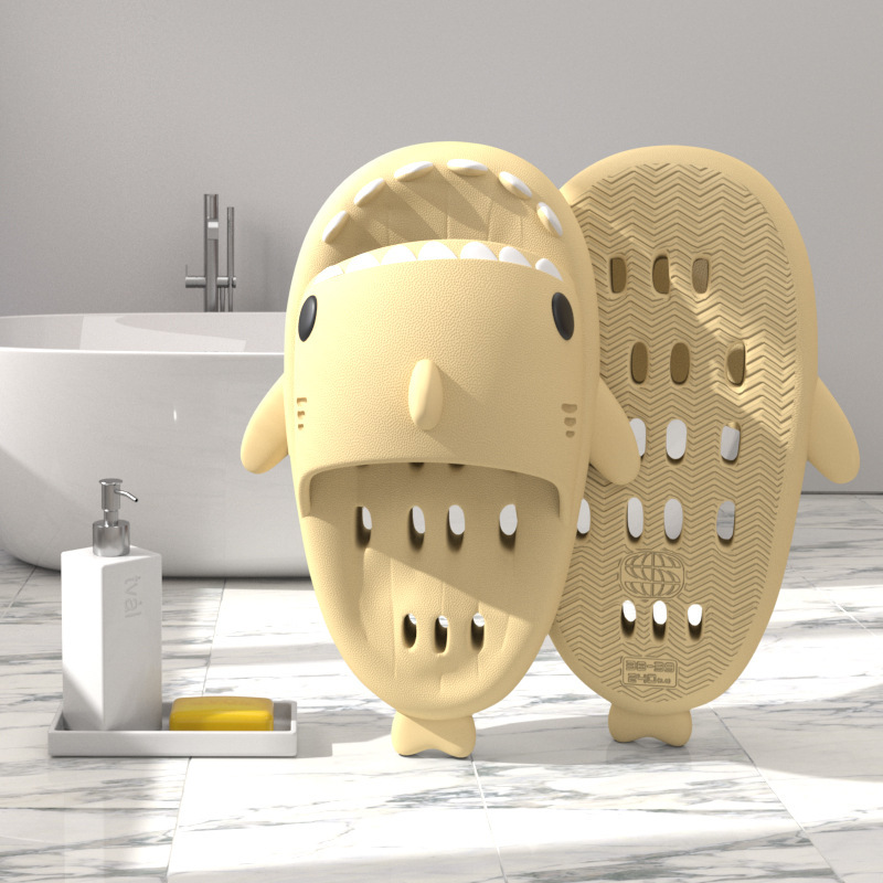 Shark Slippers With Drain Holes Shower Shoes For Women Quick Drying Eva Pool Shark Slides Beach Sandals With Drain Holes - Image 8