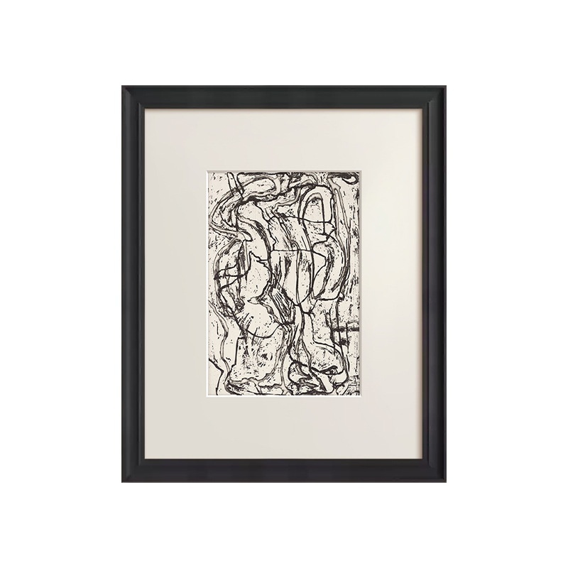 Black And White Lines High-end Abstract Paintingfor Hanging Retro Decorative Painting - Image 8