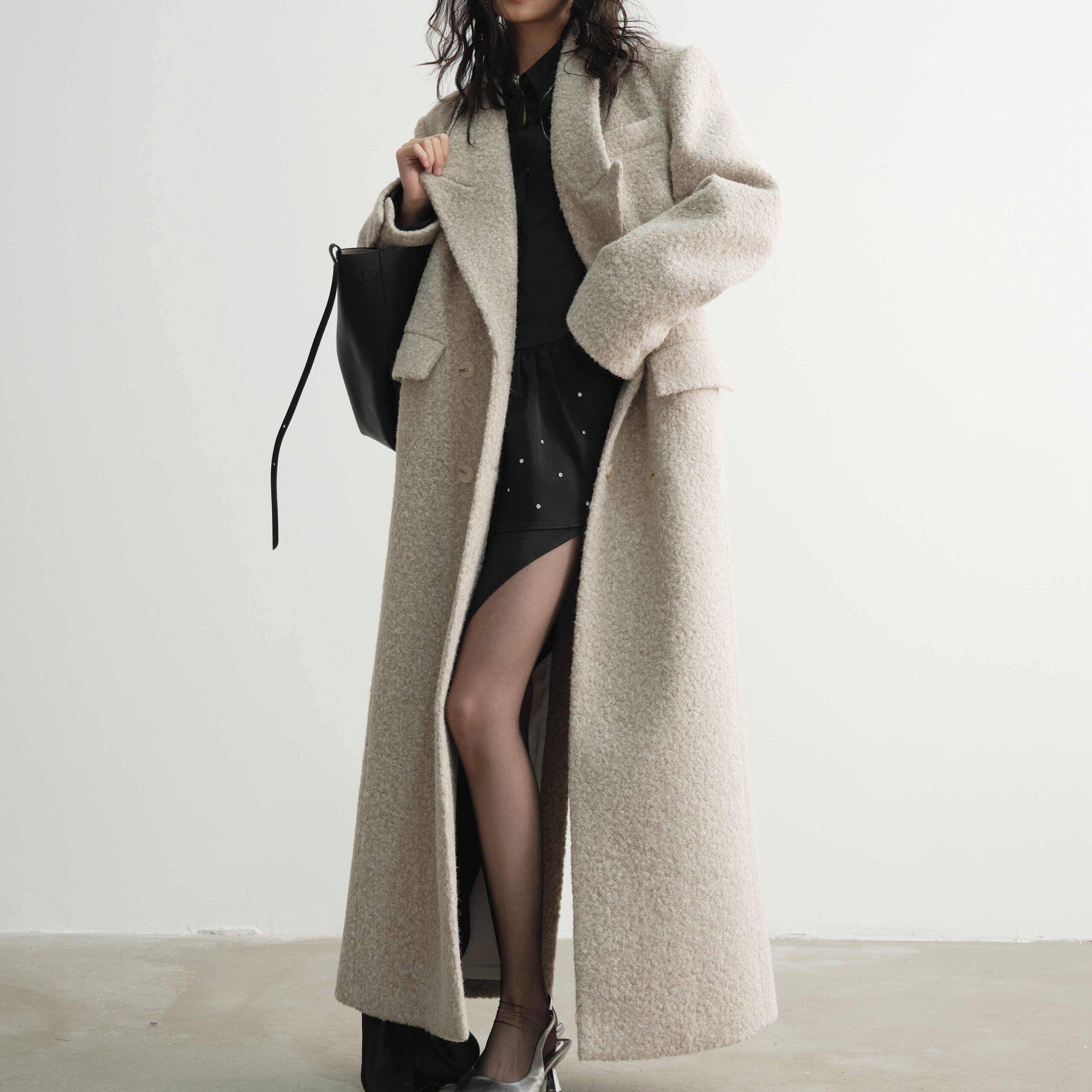 Woolen Super-long Coat Woman