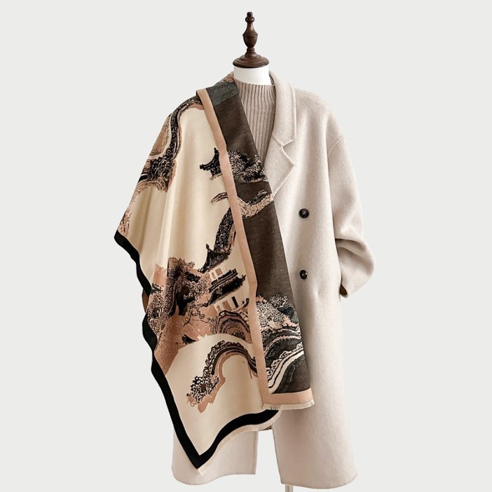 Retro Cashmere-feel Shawl - High-end Soft Warm Wrap for Women Autumn Winter Scarf - Image 7