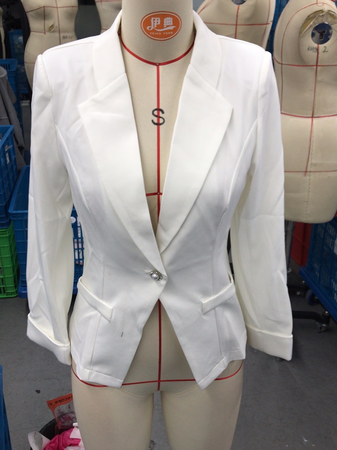 Elegant One-button Womens Blazer Casual Jacket - Image 3