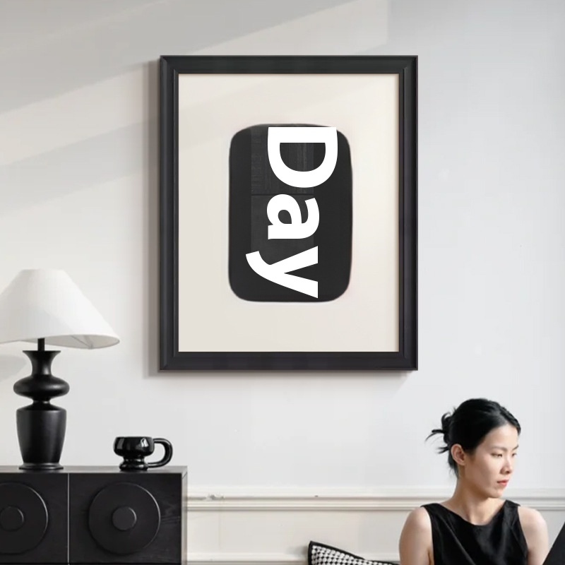 Black And White Lines High-end Abstract Paintingfor Hanging Retro Decorative Painting - Image 5