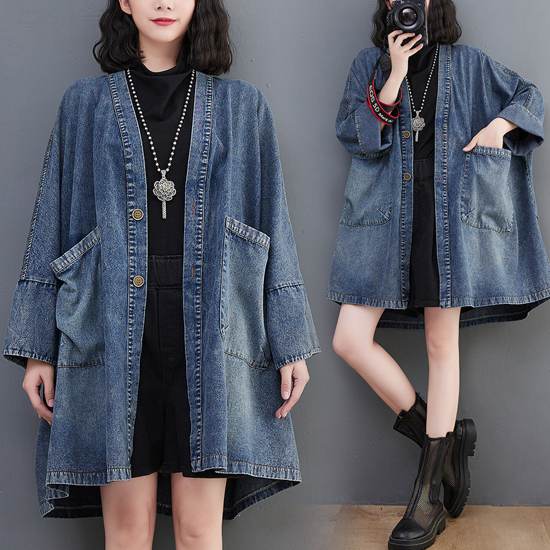 Loose-fitting Oversized Mid-length Cotton Trench Coat