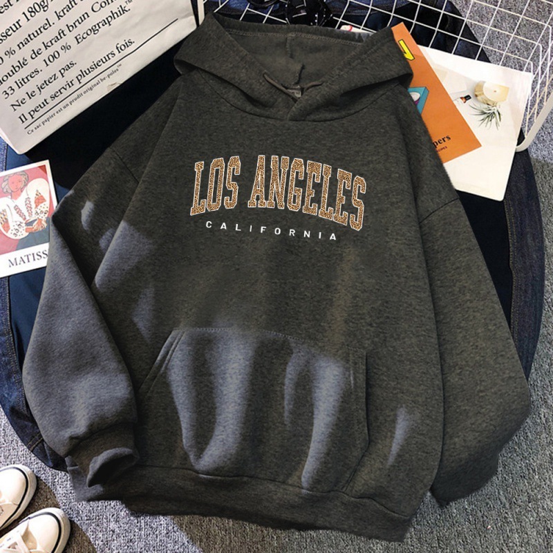 Los Angeles, California Usa City Leopard Hoodie - Image 3
