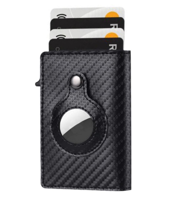 AirTag Wallet Anti Theft Bullet Card Bag Multi-functional Rfid Card Holder Men’s Leather Slim Wallets For Airtag Air Tag