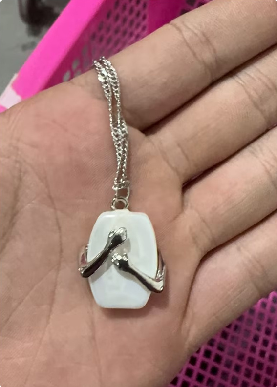 Unique Square Baroque Pearl Couple Pendant Necklace Valentines Day Lover Gift Party Jewelry - Image 6