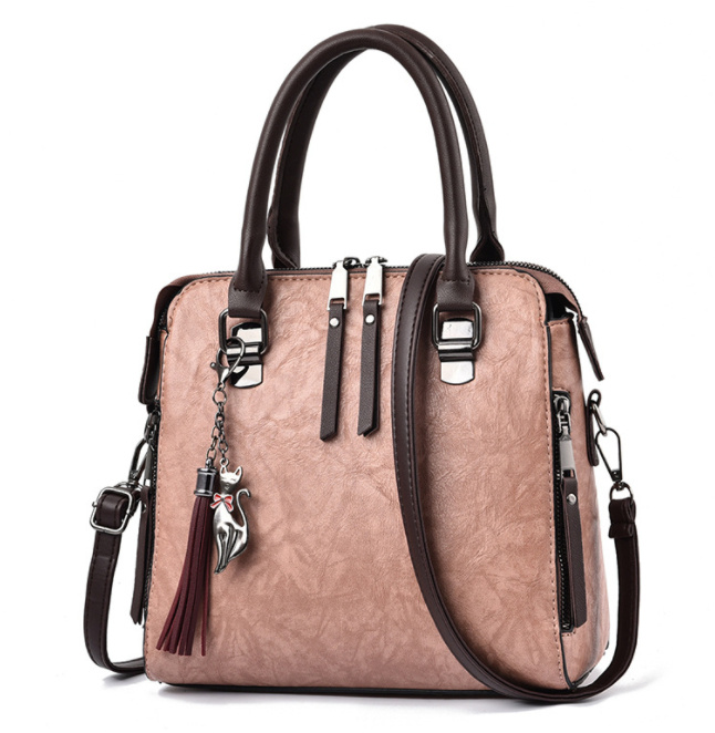 Vintage Handbag Women PU Leather Tassel Top-handle Bag Fashion Lady Tote Luxury Large Capacity Shoulder Bag - Image 7