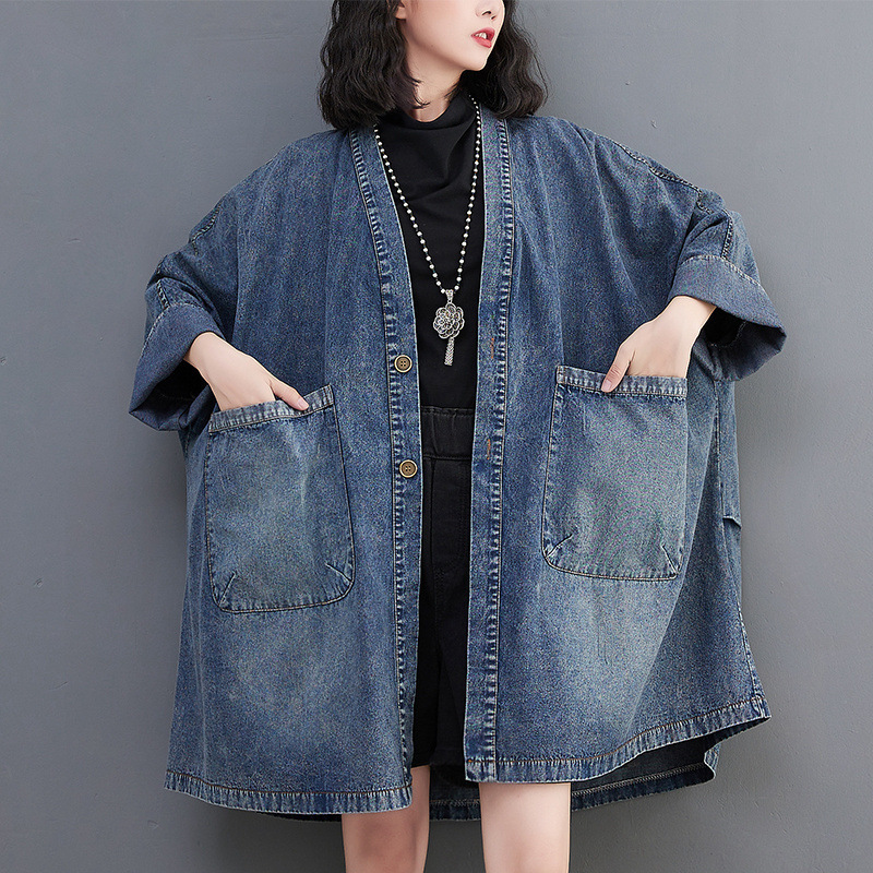 Loose-fitting Oversized Mid-length Cotton Trench Coat