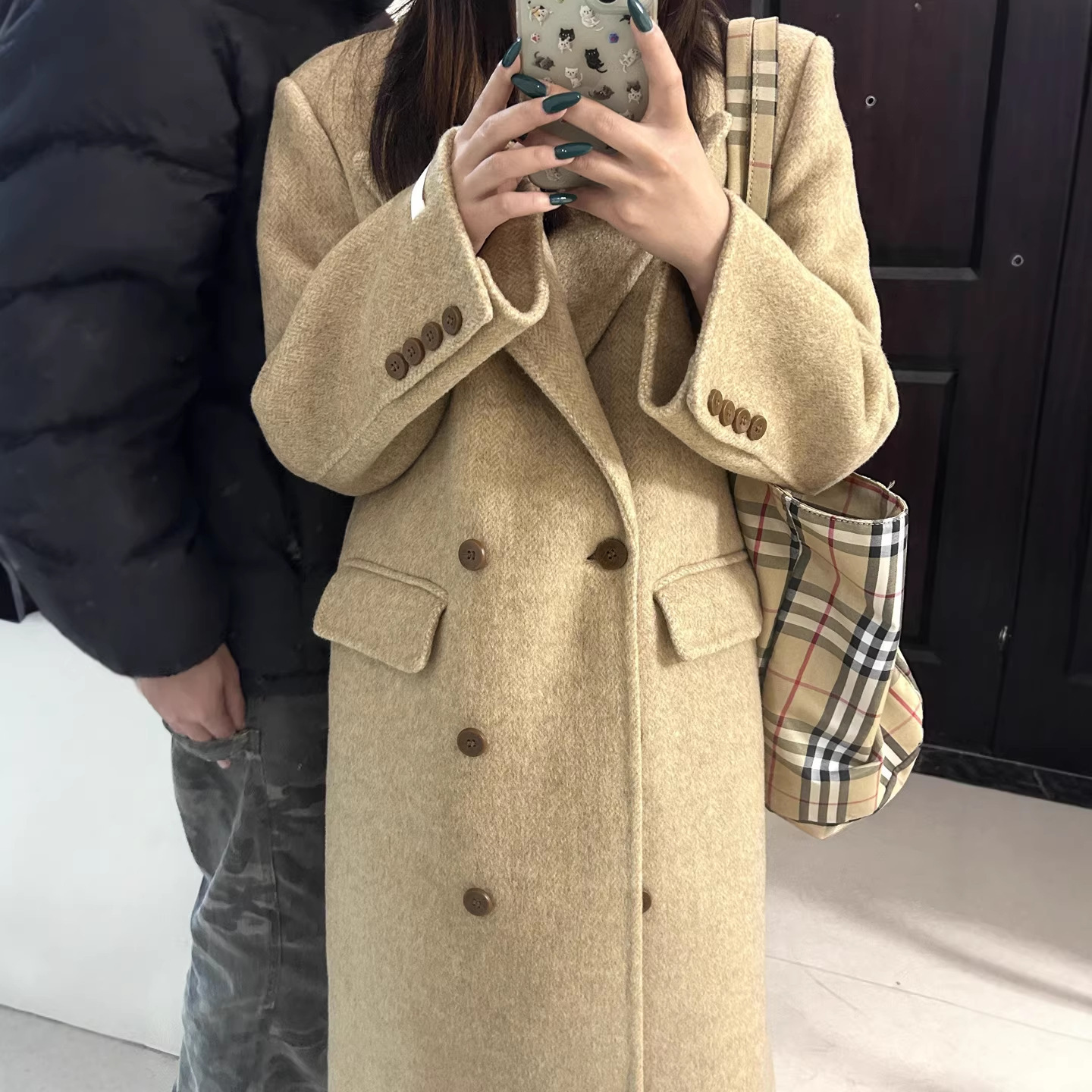 Womens Elegant Korean-Style Wool Coat